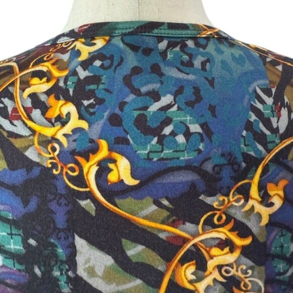 Versus Versace Womens T-Shirt Short Sleeve Baroque Pattern Multicolor Size M EUC - Picture 10 of 16